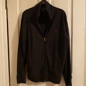 Men’s size medium, dark gray Ralph Lauren Polo fleece zip jacket